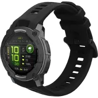 Kwmobile horlogebandje geschikt voor Garmin Instinct 3 45mm polsband - Smartwatch bandje van TPU - Activity tracker horloge band in zwart