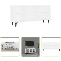 The Living Store TV-meubel Industrieel - 103.5 x 30 x 50 cm - Wit - 6 vakken - Montage vereist