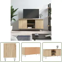 The Living Store Tv-meubel Sonoma eiken - 104 x 35 x 50 cm - Veel opbergruimte