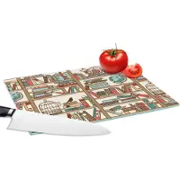 KitchenYeah Glazen Snijplank - 28x20 - Kat - Boek - Kast - Jongens - Meisjes - Kinderen - Kind - Snijplanken Glas