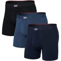 Saxx - Vibe Xtra Boxer Brief Fly 3-Pack - Synthetisch ondergoed XL, blauw