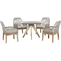 Beliani OLBIA - Tuinset voor 4 Vierkant - Beige - Vezelcement