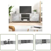 The Living Store TV-meubel - Betongrijs - 150 x 30 x 50 cm - Bewerkt hout en ijzer