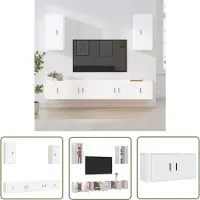 The Living Store TV-kastenset - Klassiek - Bewerkt hout - 80x34.5x40cm - Wit