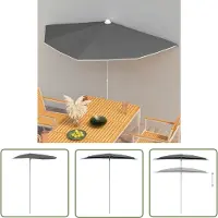 The Living Store Tuinparasol - halfrond - 180x90x195 cm - antraciet - 100% polyester