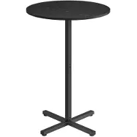 Hobby Hall Bartafel, Hoge Eettafel, Metalen Frame, 60 x 60 x 104,5 cm, Eenvoudig te monteren, Met Kruisvoet, voor 2-3 personen, Modern, Ebbenhoutzwart