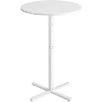 Vasagle Ronde hoge bartafel voor woonkamer eetkamer of balkon, Sneeuwwit