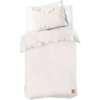 Dindi Home Dekbedovertrek White Ruffle - 140x220 - 100% katoen - Off White