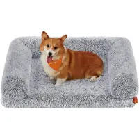 Feandrea FluffyHug hondenmand met afneembare hoes, L (91 x 68 x 23 cm) / Ombré-Grau