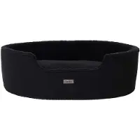 OEM Omkeerbaar hondenbed met wasbare hoes, 83x63 cm, zwart, pluche