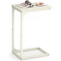 Vasagle - Bijzettafel - banktafel - c-vormig - metalen frame - modern - voor Woonkamer, Slaapkamer, Crèmewit - LET350W77