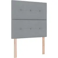 vidaXL LED Hoofdbord met LED-stripverlichting Lichtgrijs 80 cm Stof