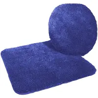 Kinzler J-10053/71 Microvezel badmattenset, 2-delig, toiletbrilhoes 47 x 50 cm en vloerkleed zonder uitsparing 50 x 55 cm, koningsblauw
