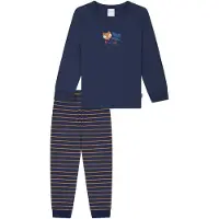 Schiesser Nachtkledij 'Boys World' navy / curry
