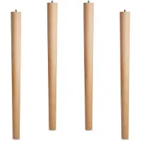 Sotech 4 stuks tafelpoot, beuken ruw, rond, diameter: 40/60 mm, hoogte: 710 mm met rooischroef M10 x 20 mm