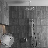 Saniclear Talpa Stripes Pro inbouw regendouche rond met 30cm hoofddouche, plafondarm en glijstang chroom