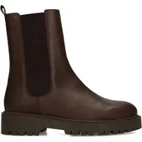 Manfield Bruine leren chelsea boots | Maat 39