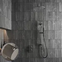 Saniclear Exclusive Stripes Pro inbouw regendouche met 30cm hoofddouche, muurarm en glijstang RVS