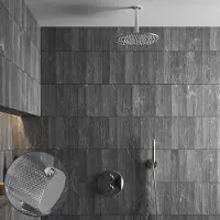 Saniclear Talpa Curved inbouw regendouche rond met 30cm hoofddouche en plafondarm chroom