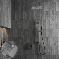 Saniclear Talpa Curved Pro inbouw regendouche met 30cm hoofddouche, muurarm en glijstang chroom