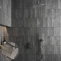 Saniclear Exclusive Curved inbouw regendouche met 30cm hoofddouche en muurarm RVS
