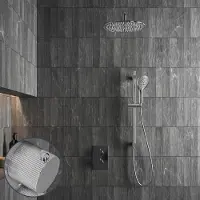 Saniclear Talpa Stripes inbouw regendouche met 30cm hoofddouche, muurarm, 2 standen handdouche en glijstang chroom