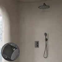 Saniclear Iron Stripes inbouw regendouche met 30cm hoofddouche, muurarm en 2 standen handdouche verouderd ijzer - gunmetal
