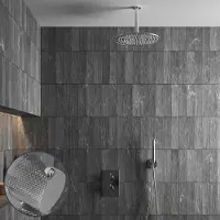 Saniclear Talpa Curved inbouw regendouche met 20cm hoofddouche en plafondarm chroom