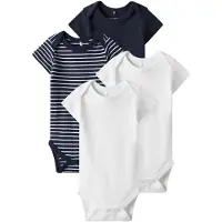 TWO SOON Rompertje/body donkerblauw / wit