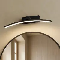 Emke LED Spiegellamp - 40cm - 4000K - 180° Verticaal Draaibaar - Zwart - Aluminium - Spiegelverlichting