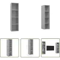 The Living Store Tv-meubelset - Betongrijs - 37 x 37 x 142.5 cm - Montage vereist