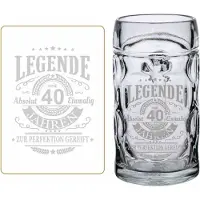 Luxentu Bierkrug mit Gravur Legende seit 40 Jahren 0,5 Liter