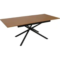 Mendler Eettafel -O57, uitschuifbare eettafel, ijzer MDF uitschuifbaar 160-200x90cm ~ walnootlook