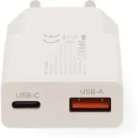 Nedis USB lader | USB-C PD en USB-A QC | GaN | 20W | wit