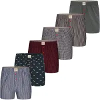 Phil&Co. Boxershorts blauw / grijs / donkerrood