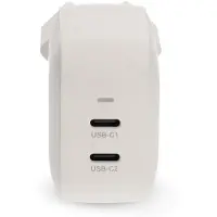 Nedis netoplader - 45 W - GaN - PD3.0 - 2,25 A / 3,0 A - Aantal aansluitingen: 2 - 2x USB-C - Automatische spanningselectie - Wit