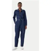 French Connection Archie Denim Leg Boiler Suit Dark Indigo Dark Indigo Maat: 14 | Jumpsuits Outlet | Dames | Blauw