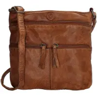 Hide & Stitches Schoudertas Paint Rock Cognac