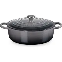 Le Creuset Lage Braad-/Stoofpan Signature Rond 30cm 6,2l Flint Gietijzer
