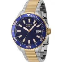 Invicta Pro Diver 46071 Heren Horloge - Quartz Uurwerk - Roestvrij Staal met blauwe Wijzerplaat - 45mm