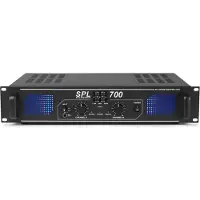 Skytec SPL700 versterker 2 x 350W met equalizer en verlicht