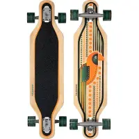 Nijdam Longboard Drop-Through 36" - Echo Coco - Hout - Zwart/Oranje