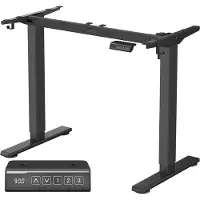 Vasagle Elektrisch verstelbaar bureau frame met geheugenfunctie en haken, Inktzwart
