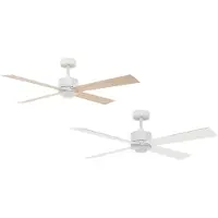 Beacon Plafondventilator Beacon met licht Newport, wit/eiken, stil Newport, hout licht, Woon-/ Eetkamer, Hout, Modern