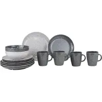 Gimex Solid Line Servies - Granite - Grijs - 16-Delig