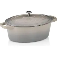 kela Braadpan Calido Met Deksel Ovaal Licht Grijs 29 x 23 cm