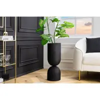 Invicta Moderne vaas SANDGLASS L 55cm zwart ijzer handgemaakt omkeerbaar - 44871