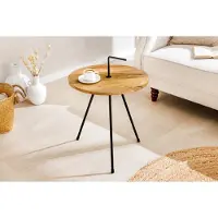 Invicta Handgemaakte bijzettafel SIMPLY CLEVER 60cm naturel mangohout met handvat - 44349