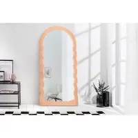 Invicta Design Wandspiegel WAVE 160cm abrikoos pastel ronde boogspiegel - 44677