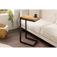 Invicta Massief houten bijzettafel GASTON 65cm naturel mangohout metaal zwart handgemaakt - 44740
